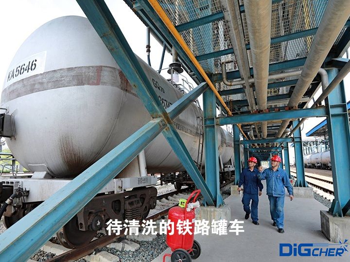 待清洗的鐵路（lù）罐車