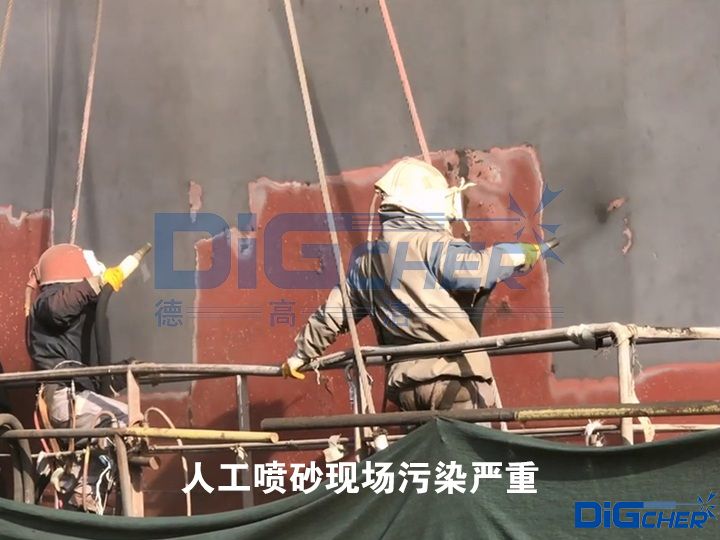 人工噴砂現場汙染嚴（yán）重