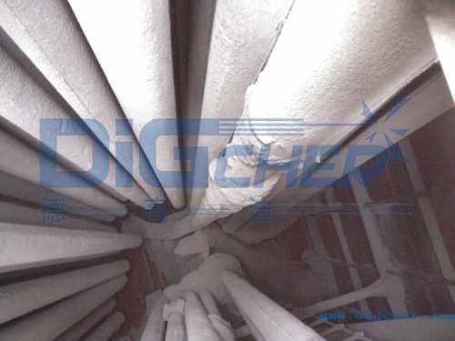 袋體表麵灰（huī）塵已經結塊糊袋