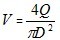 高壓膠管中（zhōng）水的平均流（liú）速V的計算公式
